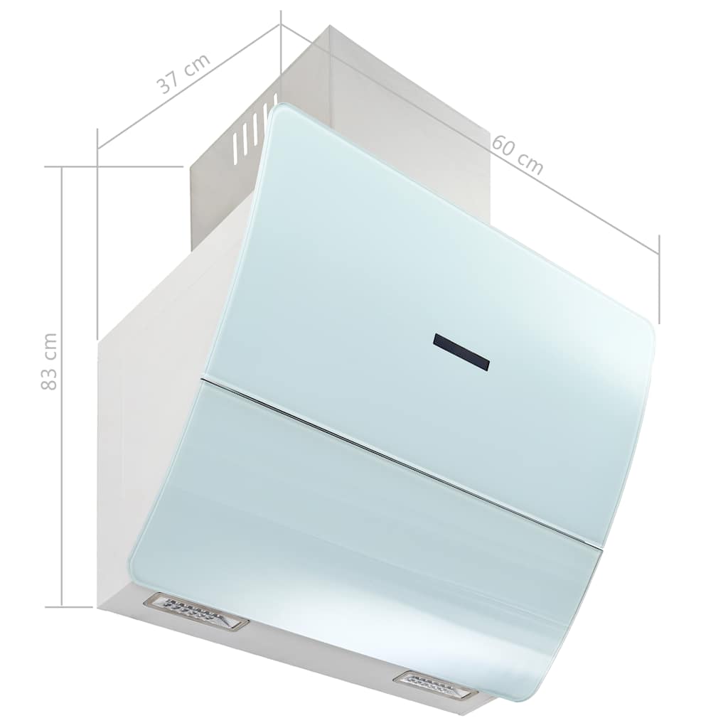 Campana extractora de pared acero inox blanca 756 m³/h 60 cm