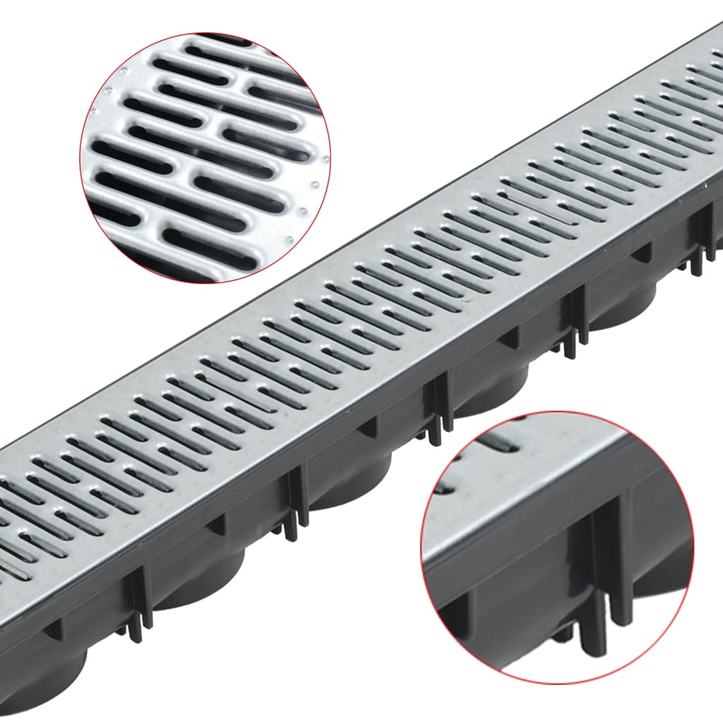 Canales de drenaje 3 unidades acero galvanizado 3 m