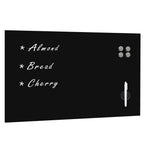 Pizarra magnética de pared negra vidrio 100x60 cm