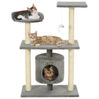 Rascador para gatos con poste de sisal negro y blanco 203 cm