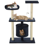 Rascador para gatos con poste de sisal negro y blanco 203 cm
