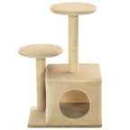 Rascador para gatos con poste de sisal 60 cm beige