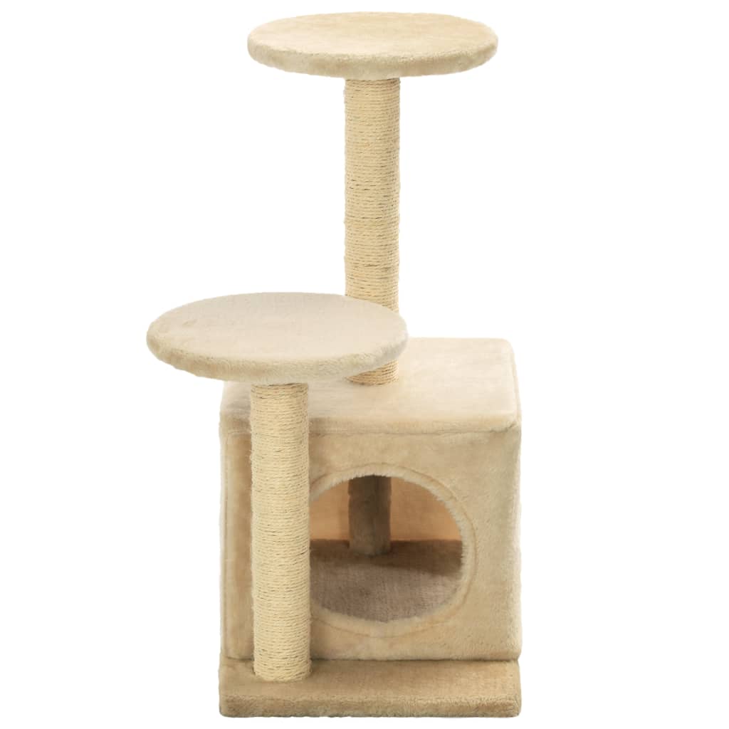 Rascador para gatos con poste de sisal 60 cm beige