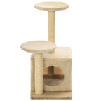 Rascador para gatos con poste de sisal 60 cm beige