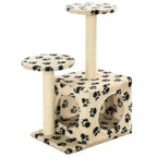 Rascador para gatos con poste de sisal huellas beige 60 cm