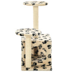 Rascador para gatos con poste de sisal huellas beige 60 cm