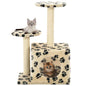 Rascador para gatos con poste de sisal huellas beige 60 cm