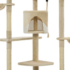 Rascador para gatos con poste de sisal 203 cm beige y blanco