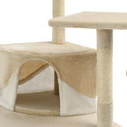 Rascador para gatos con poste de sisal 203 cm beige y blanco