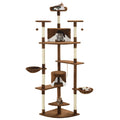 Rascador para gatos con poste de sisal marrón y blanco 203 cm
