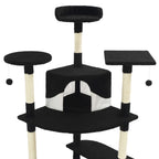 Rascador para gatos con poste de sisal negro y blanco 203 cm