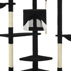 Rascador para gatos con poste de sisal negro y blanco 203 cm