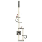 Rascador para gatos con poste de sisal negro y blanco 203 cm