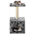 Rascador para gatos con poste de sisal 40 cm beige y marrón