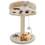 Rascador para gatos con poste de sisal 105 cm huellas gris