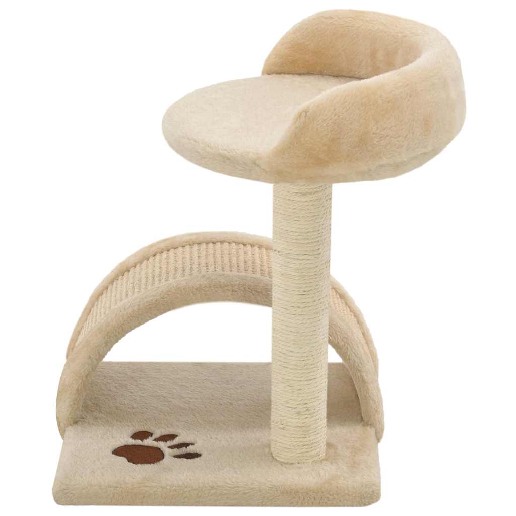 Rascador para gatos con poste de sisal 40 cm beige y marrón