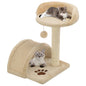Arranhador para gatos com poste de sisal 40 cm bege e castanho