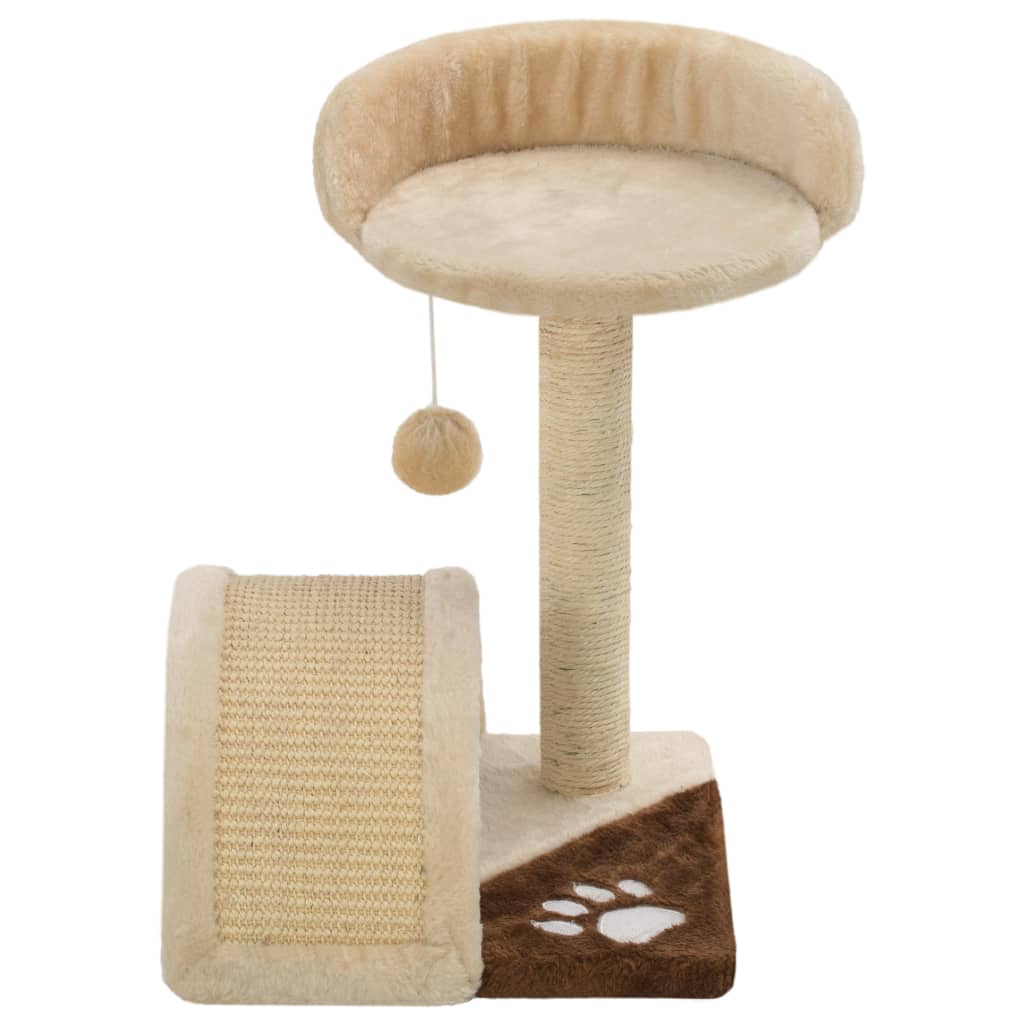 Rascador para gatos con poste de sisal 40 cm beige y marrón
