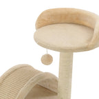Rascador para gatos con poste de sisal 40 cm beige y marrón