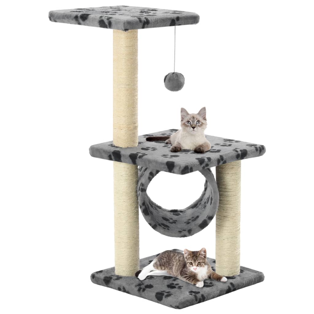 Rascador para gatos con poste de sisal 40 cm beige y marrón