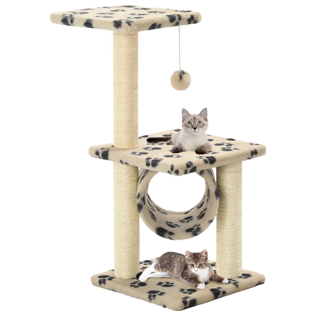 Rascador para gatos con poste de sisal 40 cm beige y marrón
