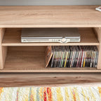 Mueble de salón de pared para TV con luces LED roble Sonoma