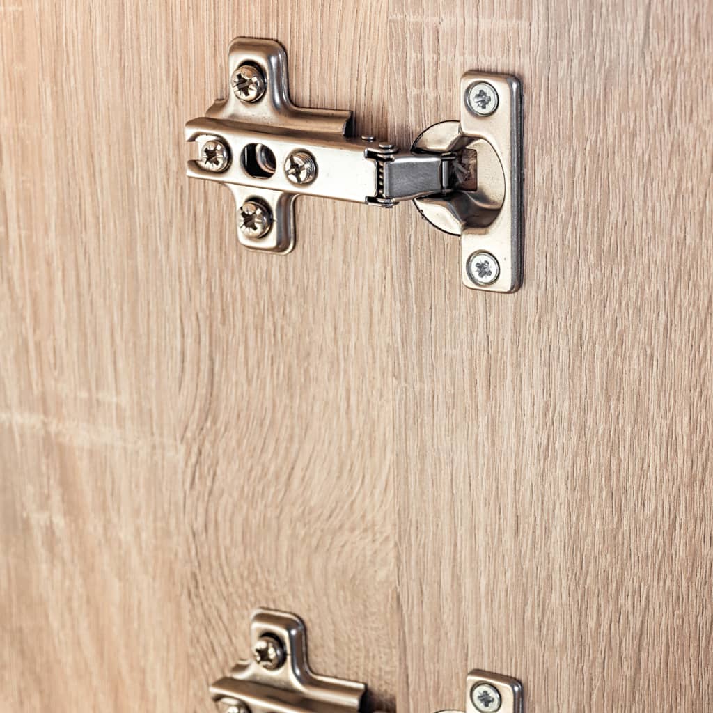 Mueble de salón de pared para TV con luces LED roble Sonoma