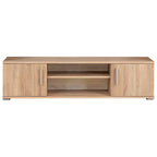 Mueble de salón de pared para TV con luces LED roble Sonoma
