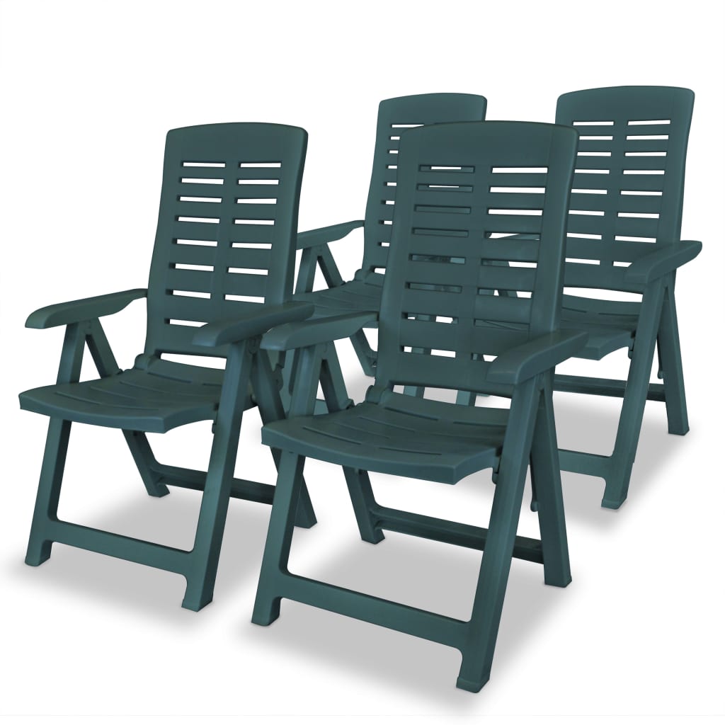 Folding garden chair 2 units green plastic