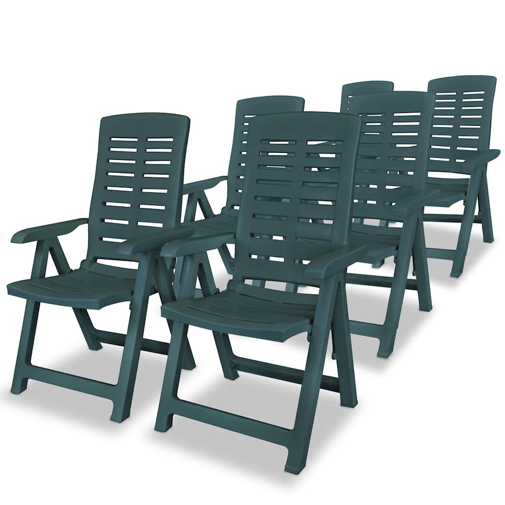 Folding garden chair 2 units green plastic