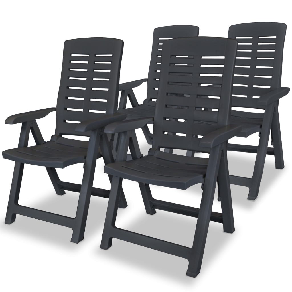 Folding garden chair 2 units green plastic