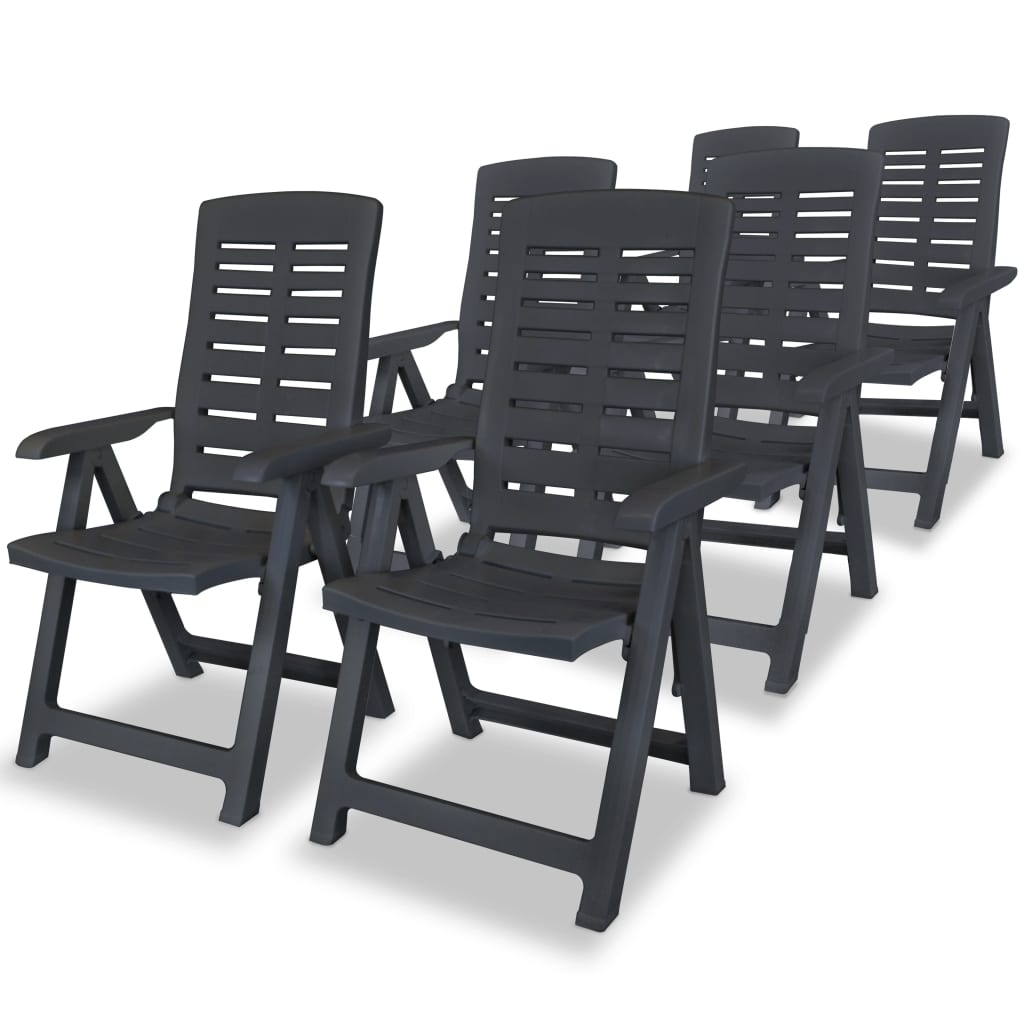 Folding garden chair 2 units green plastic