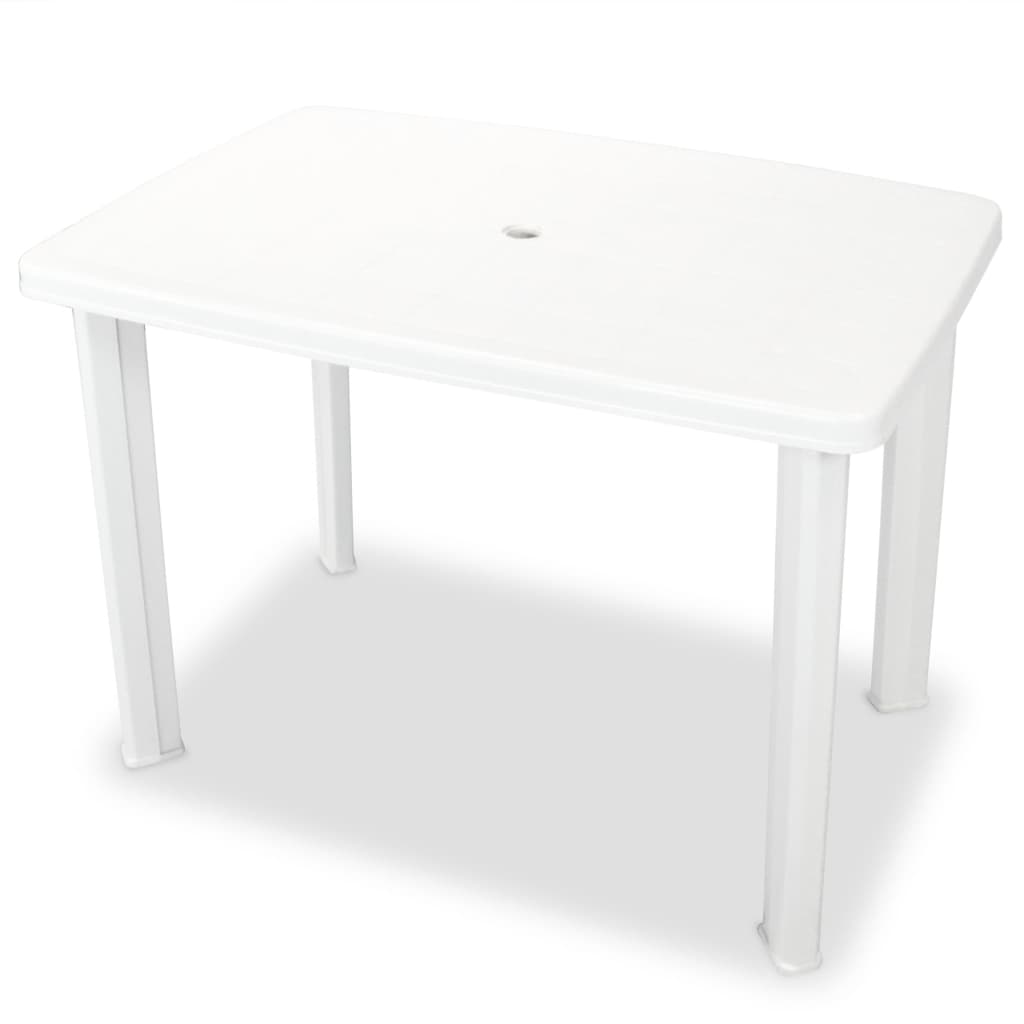 Set de mesa y sillas bistró de jardín 3 piezas plástico blanco