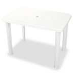 Set de mesa y sillas bistró de jardín 3 piezas plástico blanco