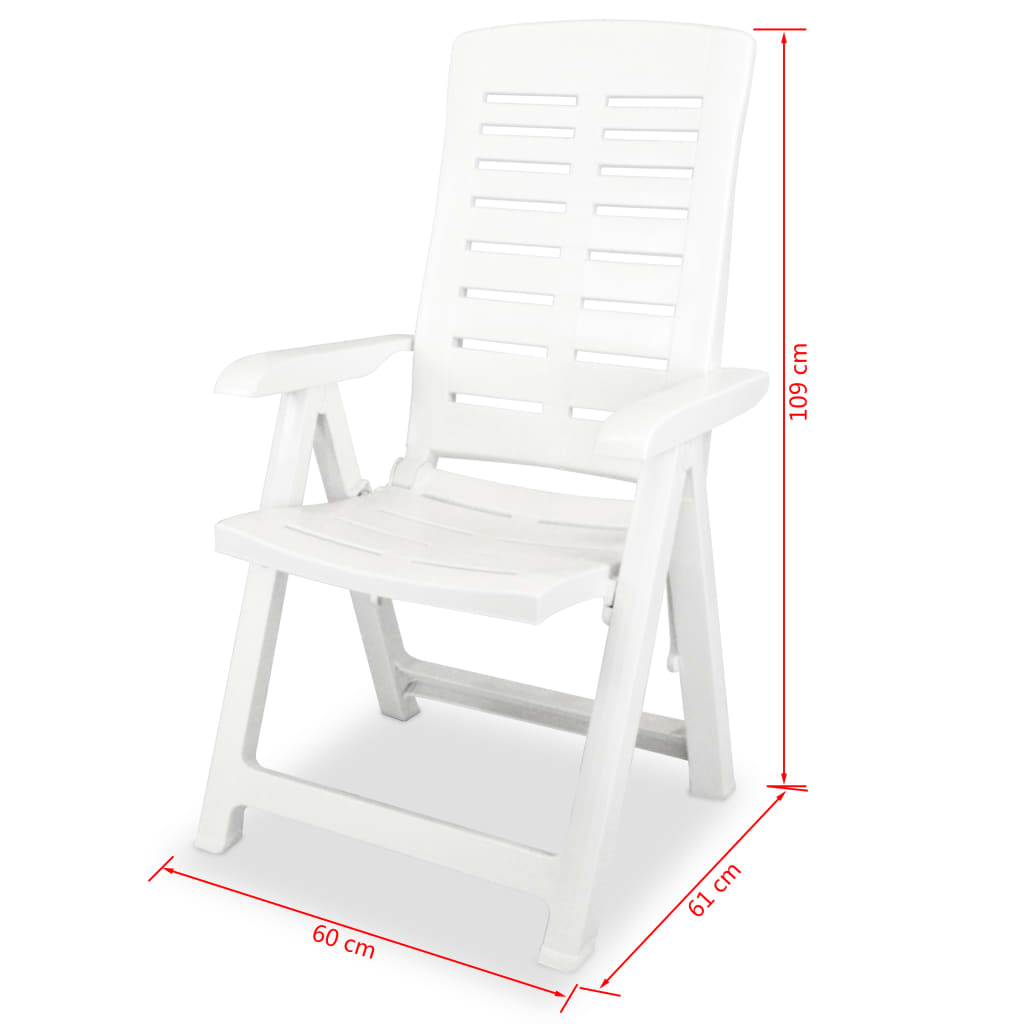 Set de mesa y sillas bistró de jardín 3 piezas plástico blanco
