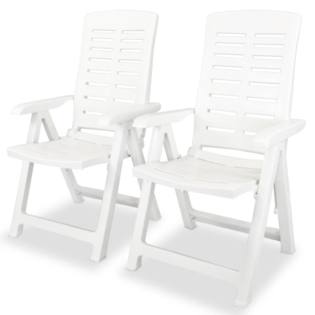 Set de mesa y sillas bistró de jardín 3 piezas plástico blanco