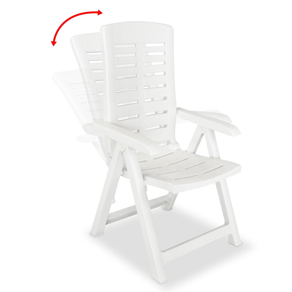 Set de mesa y sillas bistró de jardín 3 piezas plástico blanco
