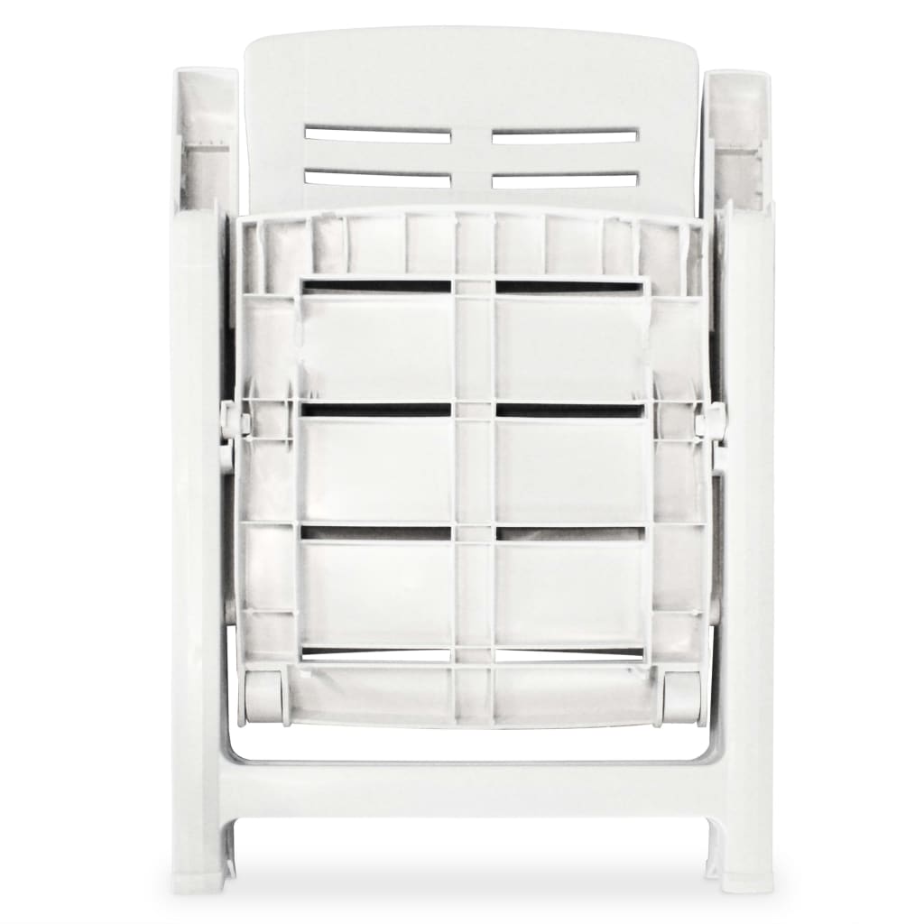 Set de mesa y sillas bistró de jardín 3 piezas plástico blanco