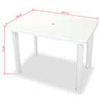 Set de mesa y sillas bistró de jardín 3 piezas plástico blanco