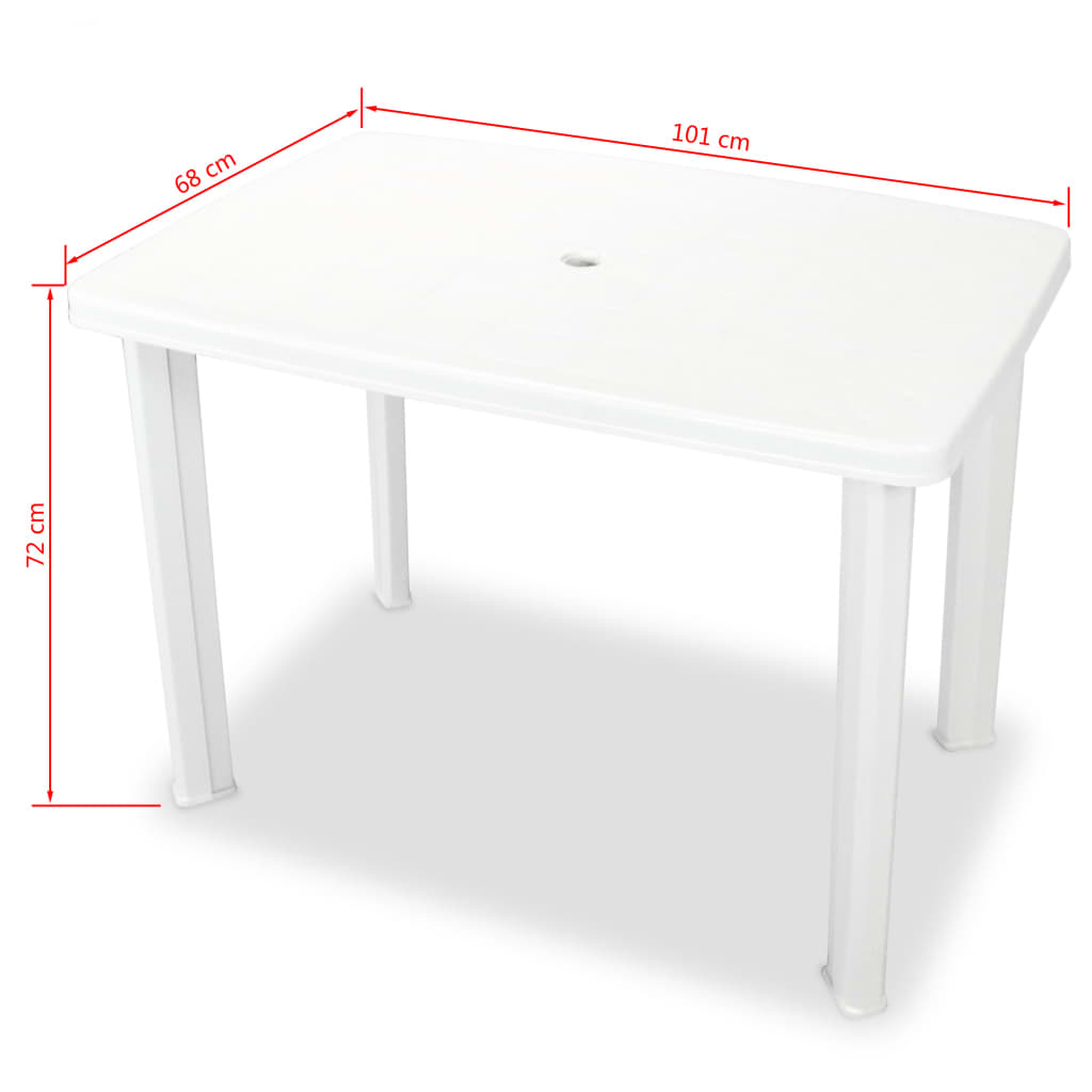 Set de mesa y sillas bistró de jardín 3 piezas plástico blanco