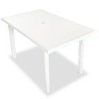 Juego de comedor de jardín 5 piezas plástico blanco