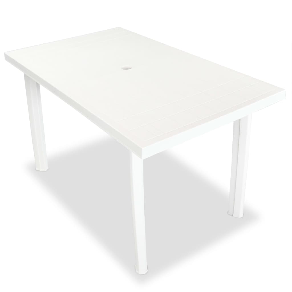 Juego de comedor de jardín 5 piezas plástico blanco