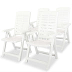 Juego de comedor de jardín 5 piezas plástico blanco