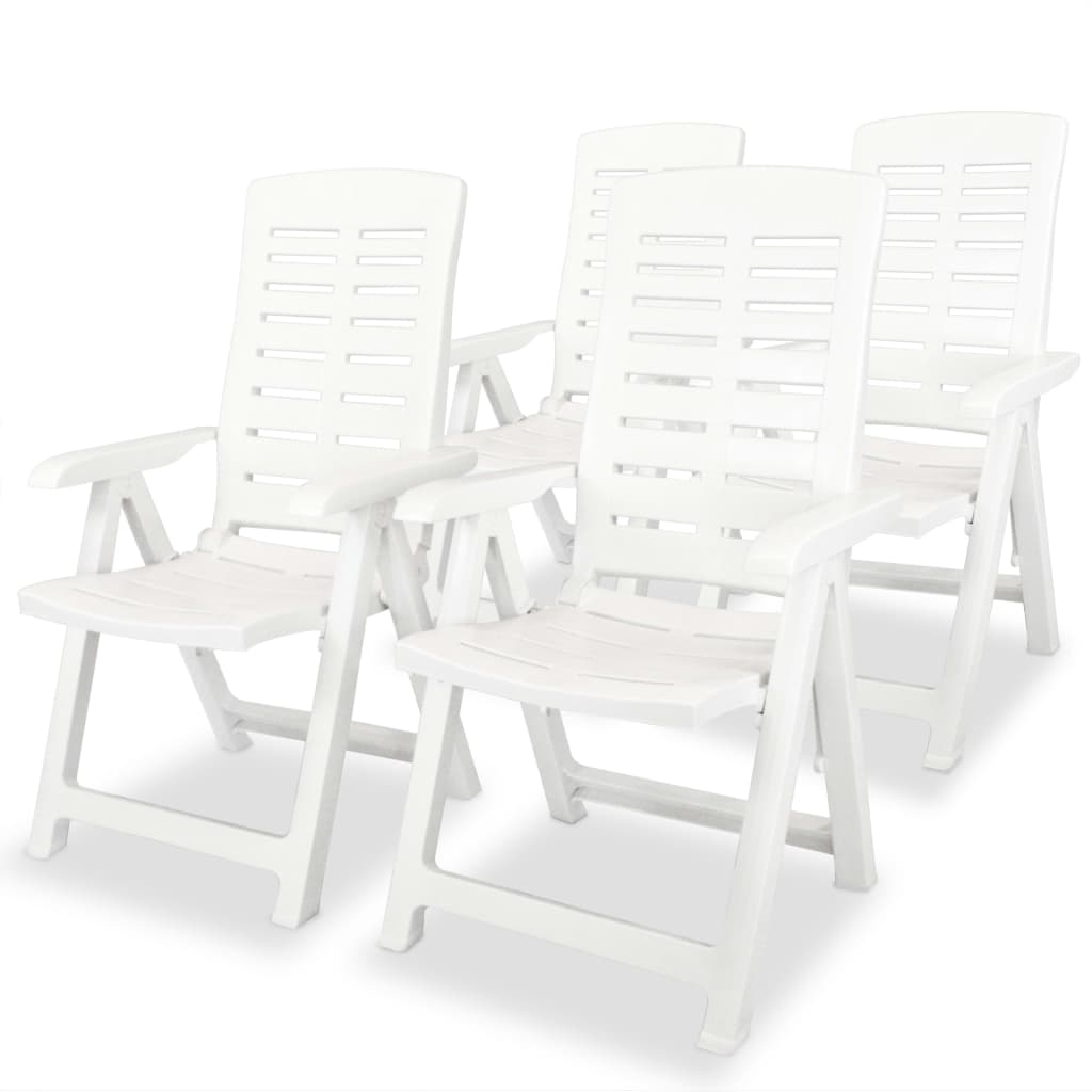 Juego de comedor de jardín 5 piezas plástico blanco