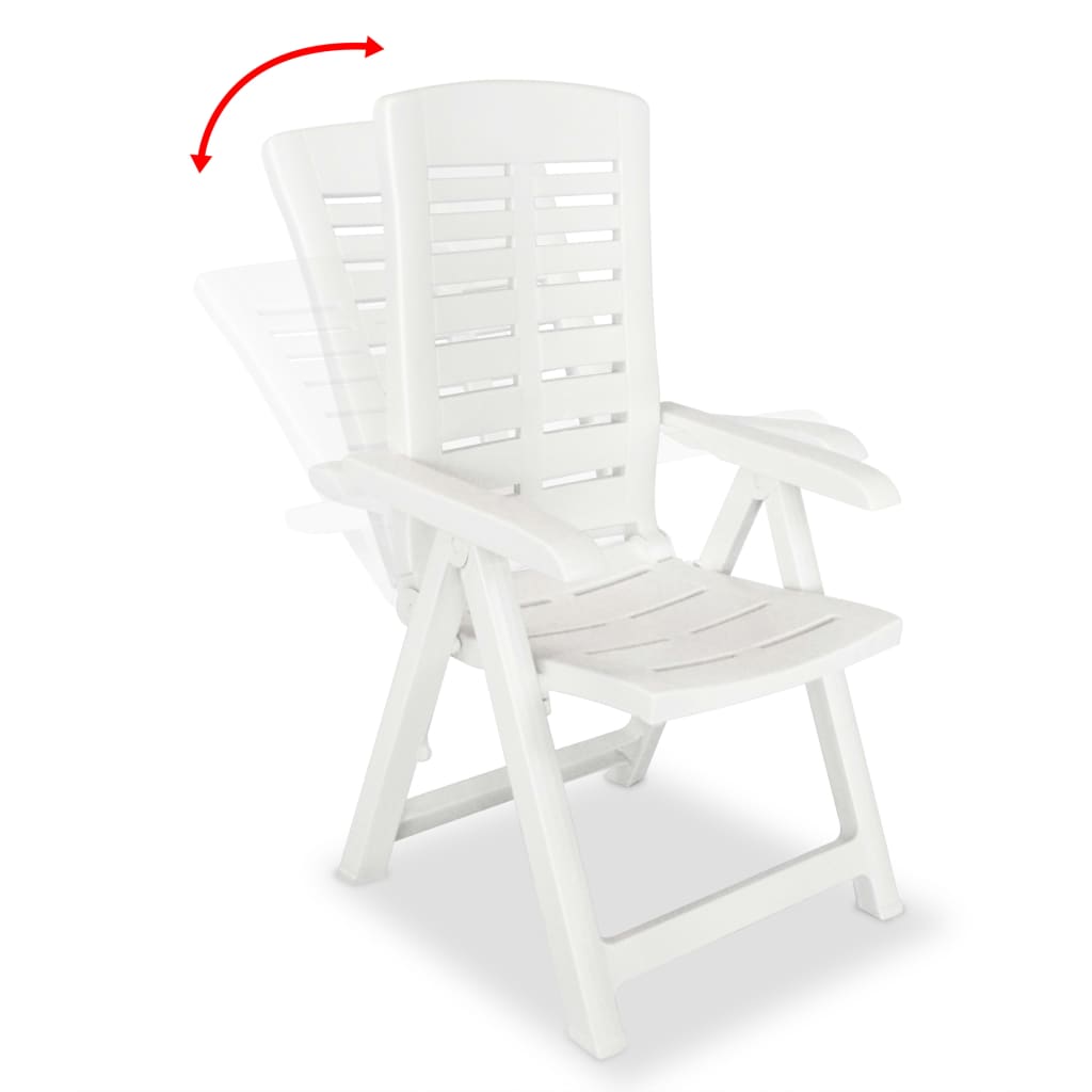 Juego de comedor de jardín 5 piezas plástico blanco