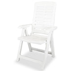 Juego de comedor de jardín 5 piezas plástico blanco