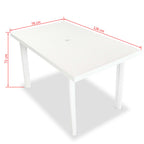 Juego de comedor de jardín 5 piezas plástico blanco