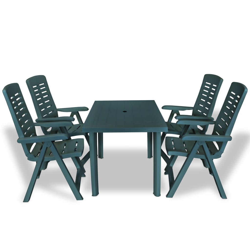 5-piece white plastic garden dining set