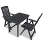 3-piece white plastic garden bistro table and chairs set