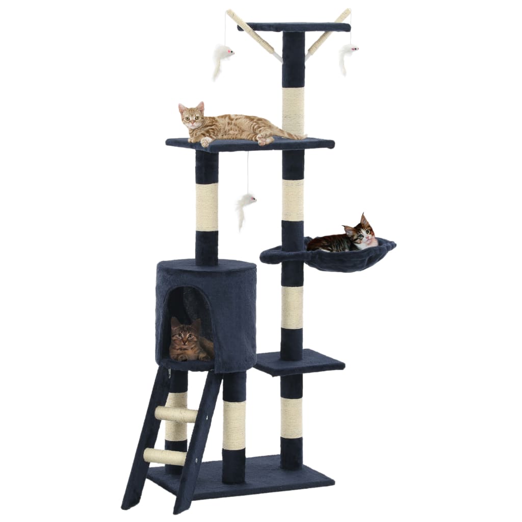 Rascador para gatos con poste de sisal 120 cm gris